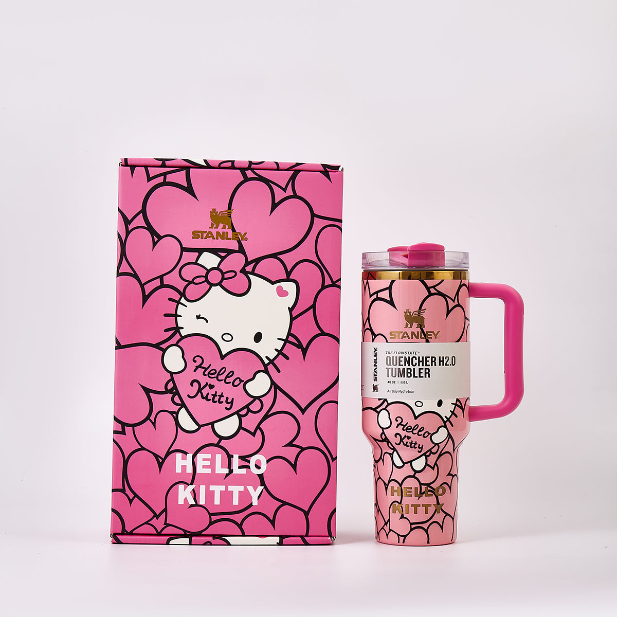 Stanley x Hello Kitty Sweet Hearts Glitter Tumbler-pink [Limited Edition]