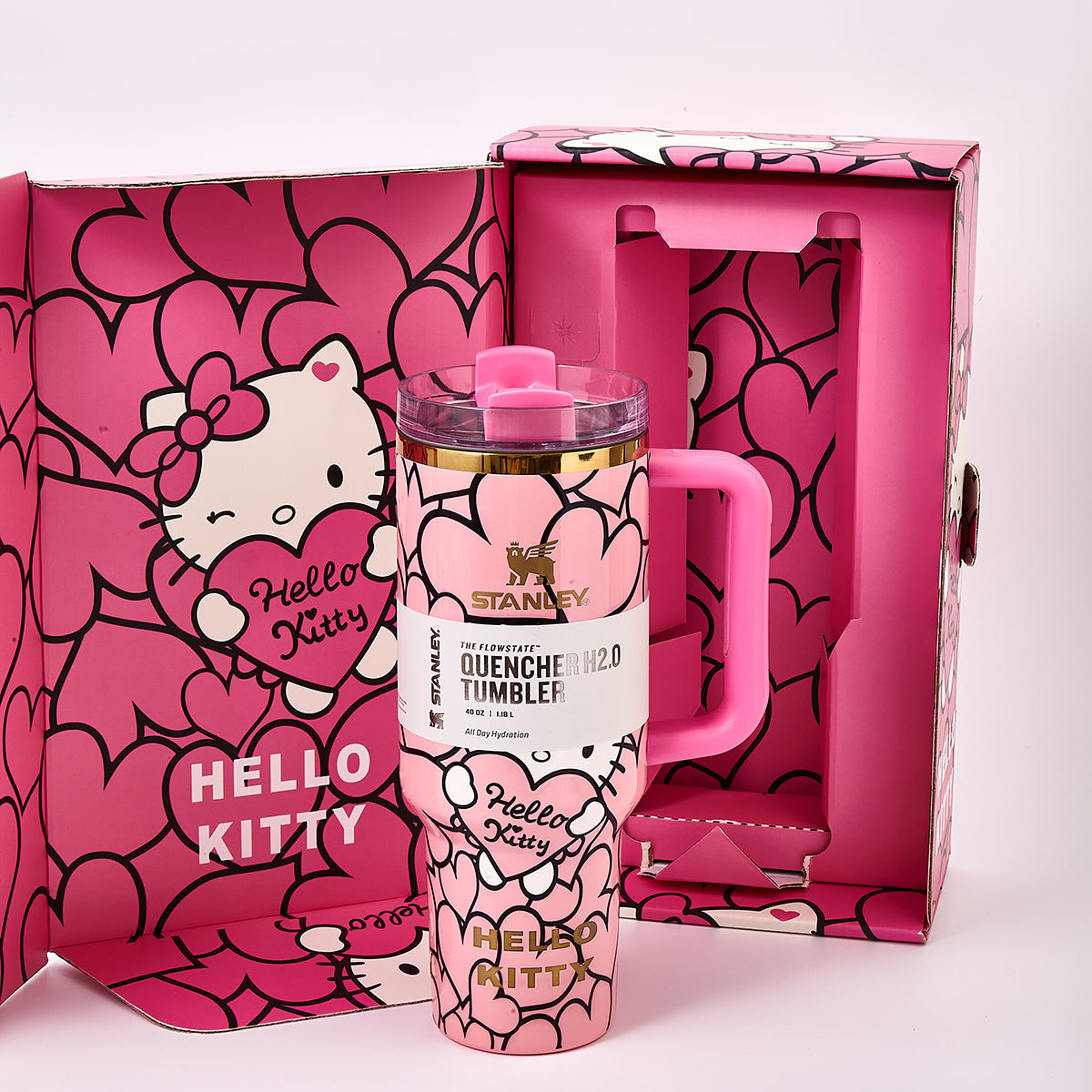 Stanley x Hello Kitty Sweet Hearts Glitter Tumbler-pink [Limited Edition]