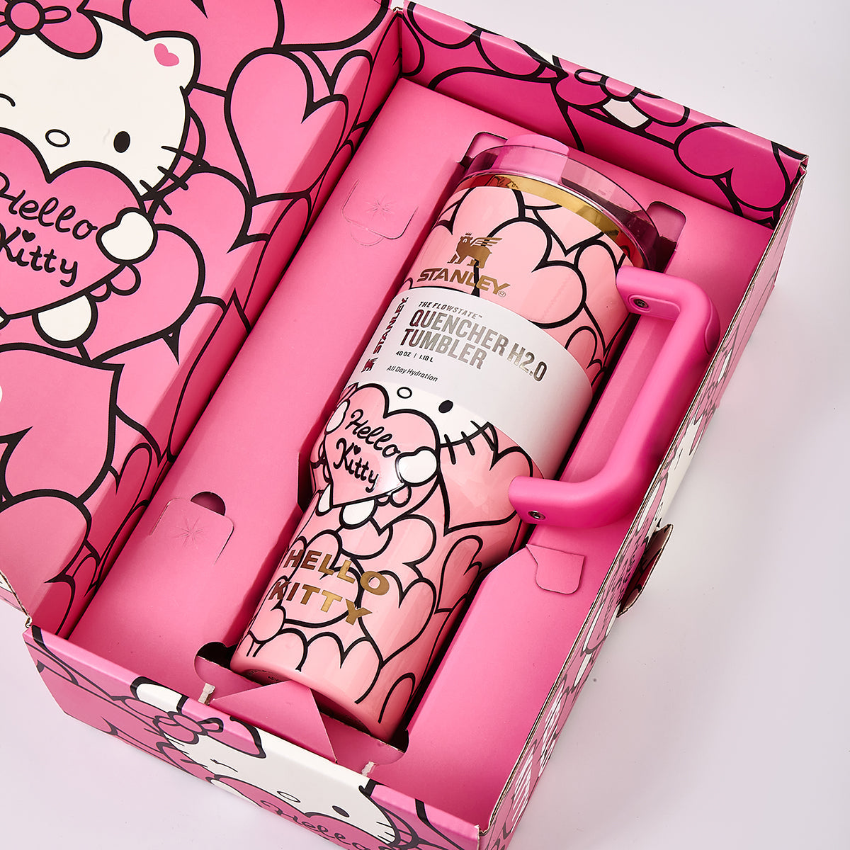 Stanley x Hello Kitty Sweet Hearts Glitter Tumbler-pink [Limited Edition]