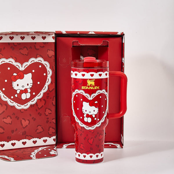 Stanley x Hello Kitty Sweet Hearts Glitter Tumbler-Red [Limited Edition]